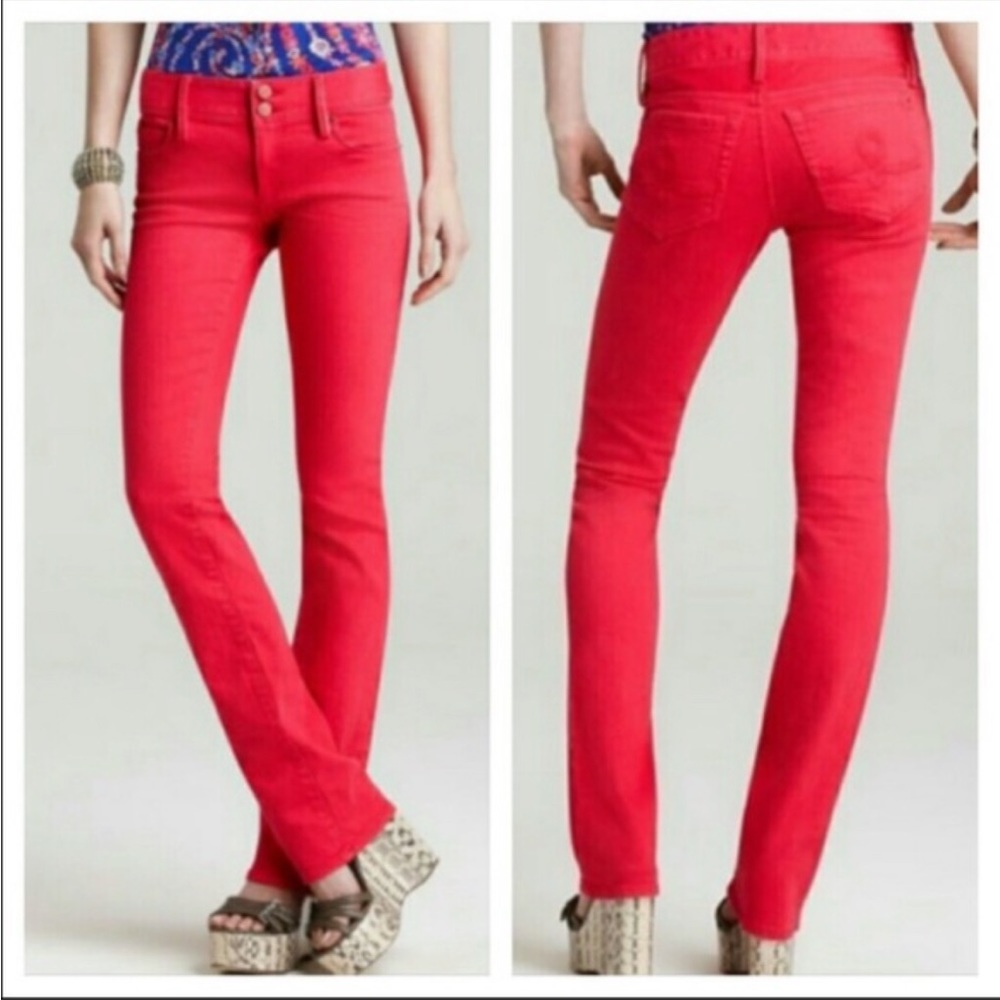 Lilly Pulitzer Worth Straight Jeans in Punch Pink Sz 6